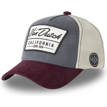cappellino-trucker-grigio-e-granata-lea04-di-von-dutch
