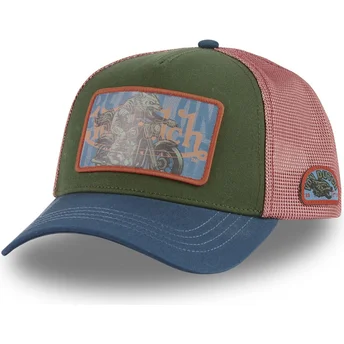 Gorra trucker verde, rossa e blu WOL CB di Von Dutch