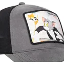 capslab-tom-and-jerry-taj5-tom-looney-tunes-grey-and-black-trucker-hat