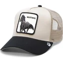 cappellino-trucker-beige-e-nero-cavallo-the-mustang-the-farm-di-goorin-bros