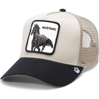 cappellino-trucker-beige-e-nero-cavallo-the-mustang-the-farm-di-goorin-bros