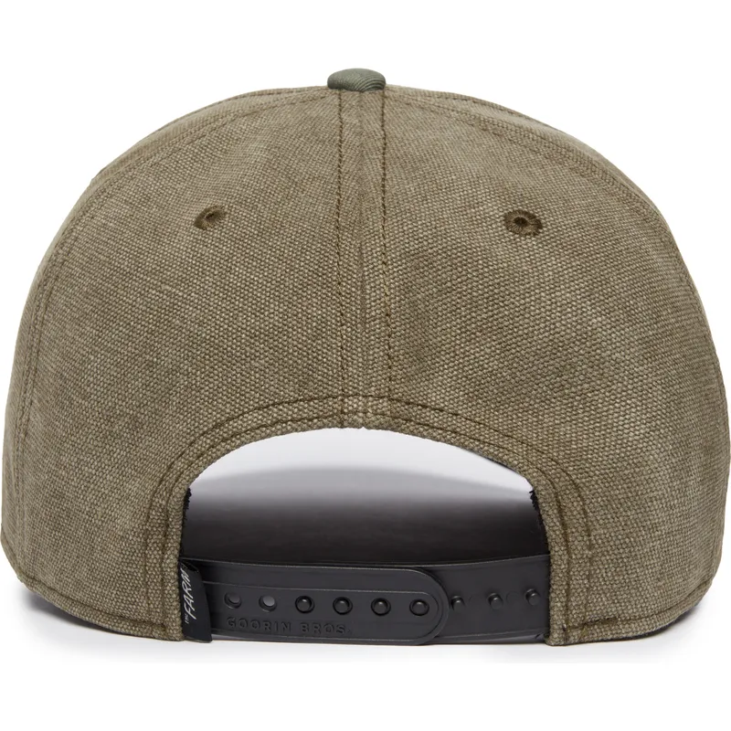 cappellino-visiera-curva-verde-snapback-volpe-foxy-duck-canvas-the-farm-di-goorin-bros