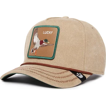cappellino-beige-con-visiera-curva-snapback-anatra-lucky-duck-canvas-the-farm-di-goorin-bros