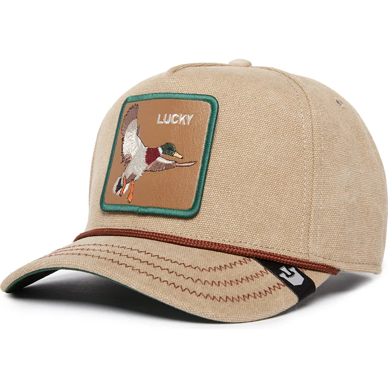 cappellino-visiera-curva-beige-snapback-papera-lucky-duck-canvas-the-farm-di-goorin-bros