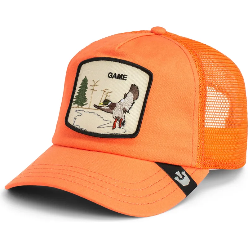 cappellino-trucker-arancione-anatra-game-maybe-park-range-the-farm-di-goorin-bros