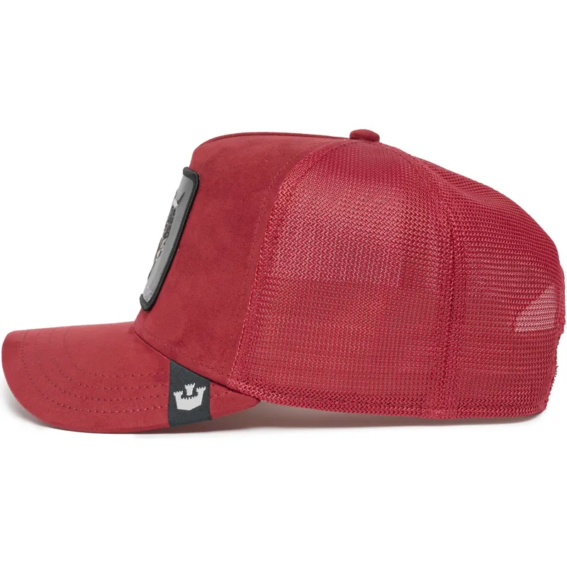 cappellino-trucker-rosso-toro-raging-the-suede-rager-the-farm-di-goorin-bros