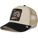 gorra-trucker-beige-e-nera-perezoso-the-faded-sloth-eco-brutalism-the-farm-di-goorin-bros