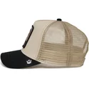 gorra-trucker-beige-e-nera-perezoso-the-faded-sloth-eco-brutalism-the-farm-di-goorin-bros