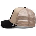 gorra-trucker-beige-e-nera-serpente-the-vicious-snake-eco-brutalism-the-farm-di-goorin-bros