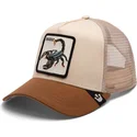 cappellino-trucker-beige-e-marrone-scorpione-deadly-the-deadliest-scorpion-eco-brutalism-the-farm-di-goorin-bros