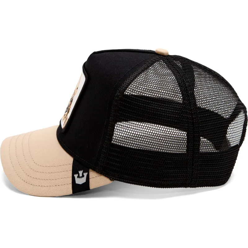 cappellino-trucker-nero-e-beige-cane-chihuahua-the-amigo-eco-brutalism-the-farm-di-goorin-bros