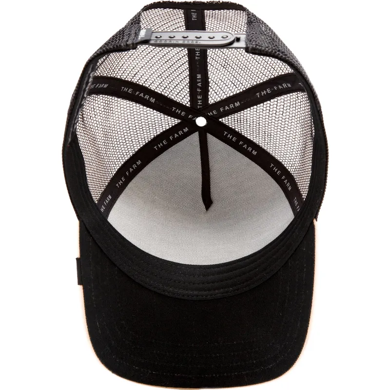 cappellino-trucker-nero-e-beige-cane-chihuahua-the-amigo-eco-brutalism-the-farm-di-goorin-bros