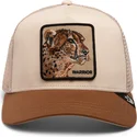 cappellino-trucker-beige-e-marrone-ghepardo-the-warrior-cheetah-big-cats-the-farm-di-goorin-bros