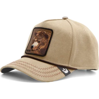 cappello-snapback-con-visiera-curva-marrone-chiaro-bear-bare-duck-canvas-the-farm-di-goorin-bros