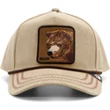 gorra-curva-snapback-marrone-chiaro-con-orso-bear-bare-duck-canvas-the-farm-di-goorin-bros