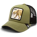 cappellino-trucker-verde-e-nero-per-bambino-denti-a-sciabola-fierce-cat-teefs-extinct-the-farm-di-goorin-bros