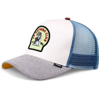 Cappellino trucker bianco, blu e grigio Frog Do Nothing Club HFT DNC di Djinns