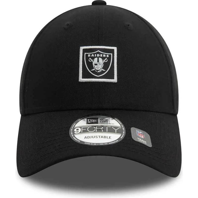 cappellino-curvo-nero-regolabile-9forty-metallic-patch-dei-las-vegas-raiders-nfl-di-new-era