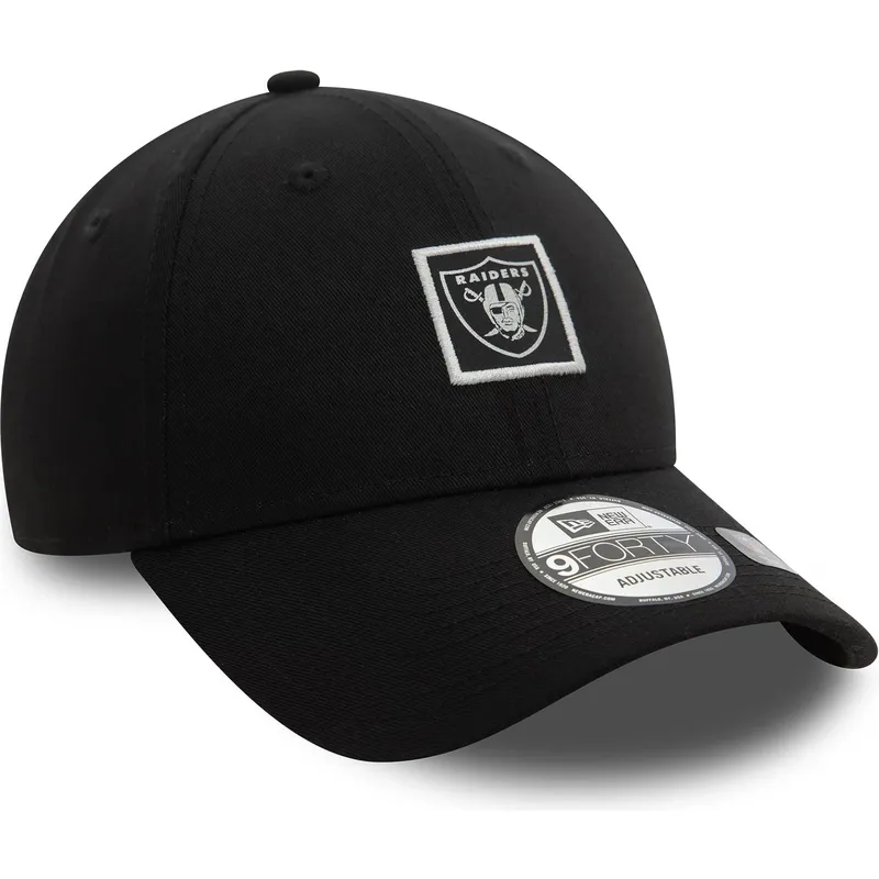 cappellino-curvo-nero-regolabile-9forty-metallic-patch-dei-las-vegas-raiders-nfl-di-new-era