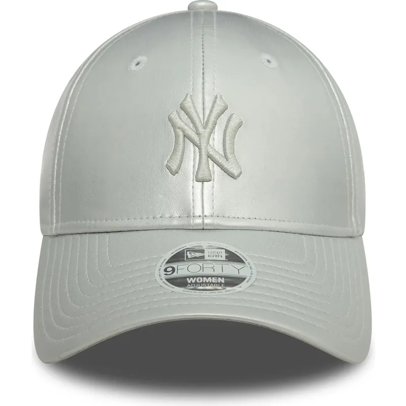 cappelli-curva-grigio-cinghia-regolabile-plateada-plateado-9forty-midi-pu-dei-new-york-yankees-mlb-di-new-era