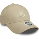 cappellino-beige-regolabile-da-donna-con-visiera-curva-e-logo-beige-9forty-midi-pu-dei-new-york-yankees-mlb-di-new-era