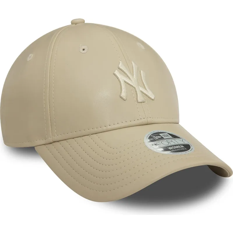 cappellino-beige-regolabile-da-donna-con-visiera-curva-e-logo-beige-9forty-midi-pu-dei-new-york-yankees-mlb-di-new-era