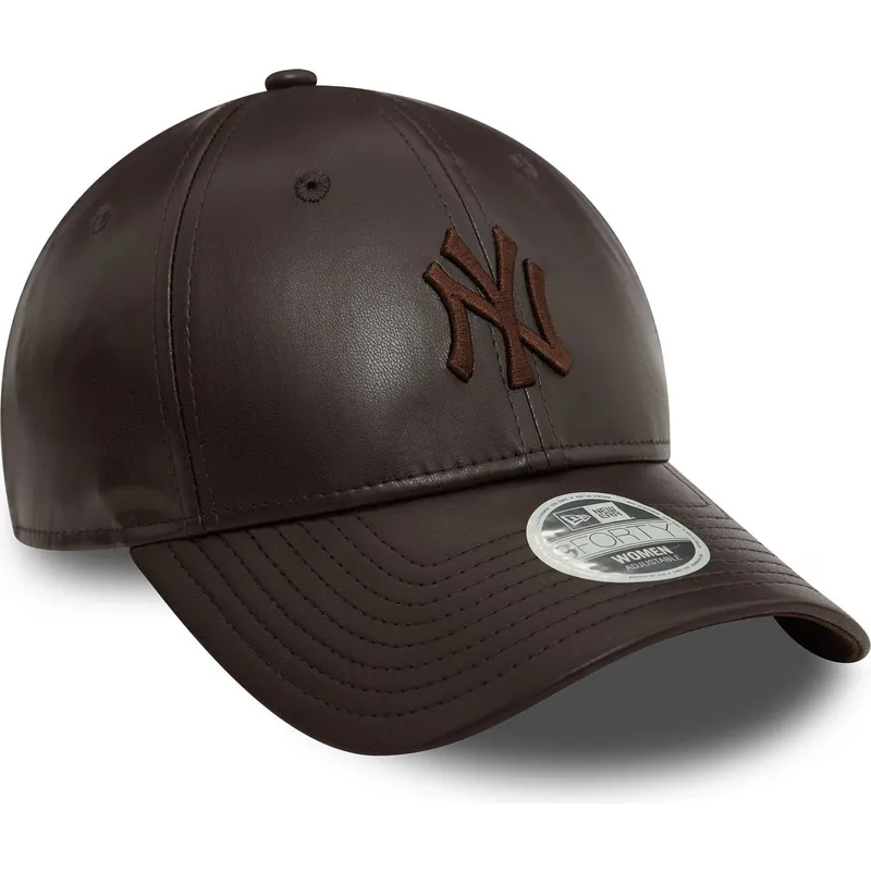 cappelli-curva-marrone-cinghia-regolabile-9forty-midi-pu-dei-new-york-yankees-mlb-di-new-era