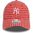 cappellino-rosa-regolabile-da-donna-9forty-houndstooth-dei-new-york-yankees-mlb-di-new-era
