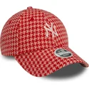 cappellino-rosa-regolabile-da-donna-9forty-houndstooth-dei-new-york-yankees-mlb-di-new-era