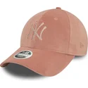 cappellino-curvo-rosa-regolabile-da-donna-9forty-velour-diamante-dei-new-york-yankees-mlb-di-new-era