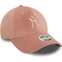 cappellino-curvo-rosa-regolabile-da-donna-9forty-velour-diamante-dei-new-york-yankees-mlb-di-new-era