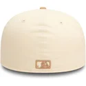 cappello-piatto-beige-e-marrone-chiuso-59fifty-side-patch-dei-new-york-yankees-mlb-di-new-era
