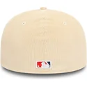 cappello-curvo-beige-e-blu-navy-chiuso-59fifty-low-profile-cord-dei-new-york-yankees-mlb-di-new-era