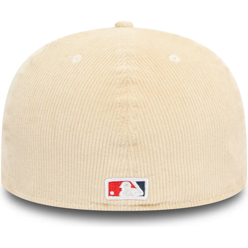 cappellino-curvo-beige-e-marrone-chiuso-59fifty-low-profile-cord-dei-los-angeles-dodgers-mlb-di-new-era