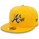 cappelli-piatta-giallo-regolato-59fifty-icon-dei-atlanta-braves-mlb-di-new-era