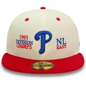 cappello-piatto-beige-e-rosso-regolabile-59fifty-93-division-dei-philadelphia-phillies-mlb-di-new-era