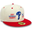 cappellino-piatto-beige-e-rosso-chiuso-59fifty-93-division-dei-philadelphia-phillies-mlb-di-new-era