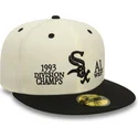 cappello-piatto-beige-e-nero-chiuso-59fifty-93-division-di-chicago-white-sox-mlb-di-new-era