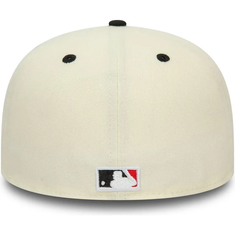 cappello-piatto-beige-e-nero-chiuso-59fifty-93-division-di-chicago-white-sox-mlb-di-new-era