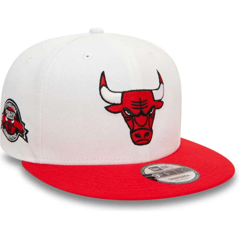 cappelli-piatta-rosso-snapback-9fifty-white-crown-patch-dei-chicago-bulls-nba-di-new-era