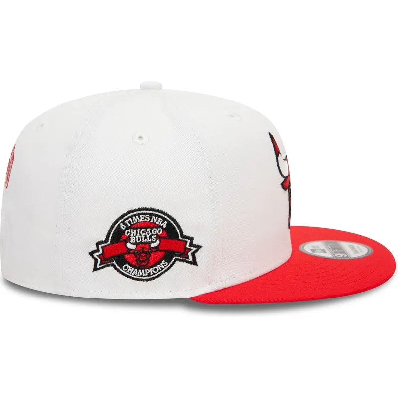cappelli-piatta-rosso-snapback-9fifty-white-crown-patch-dei-chicago-bulls-nba-di-new-era