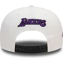 cappellino-piatto-bianco-e-nero-snapback-9fifty-white-crown-patch-dei-los-angeles-lakers-nba-di-new-era