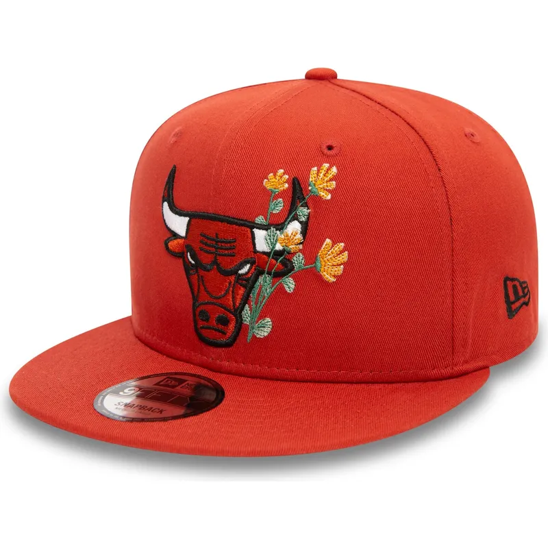 cappellino-piatto-arancione-snapback-9fifty-seasonal-flower-dei-chicago-bulls-nba-di-new-era