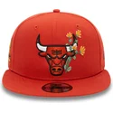 cappellino-piatto-arancione-snapback-9fifty-seasonal-flower-dei-chicago-bulls-nba-di-new-era