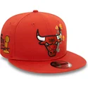 cappellino-piatto-arancione-snapback-9fifty-seasonal-flower-dei-chicago-bulls-nba-di-new-era