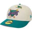 cappellino-curvo-beige-e-verde-aderente-59fifty-pin-degli-anaheim-angels-mlb-di-new-era