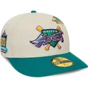 cappellino-curvo-beige-e-verde-aderente-59fifty-pin-degli-anaheim-angels-mlb-di-new-era