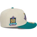 cappellino-curvo-beige-e-verde-aderente-59fifty-pin-degli-anaheim-angels-mlb-di-new-era