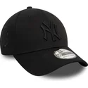 cappello-curvo-nero-regolabile-con-logo-nero-39thirty-monochrome-dei-new-york-yankees-mlb-di-new-era