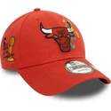 cappellino-curvo-arancione-regolabile-9forty-flower-icon-dei-chicago-bulls-nba-di-new-era
